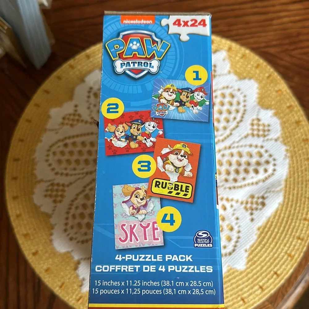 Nickelodeon Paw Patrol 4 Puzzle Pack new in box.